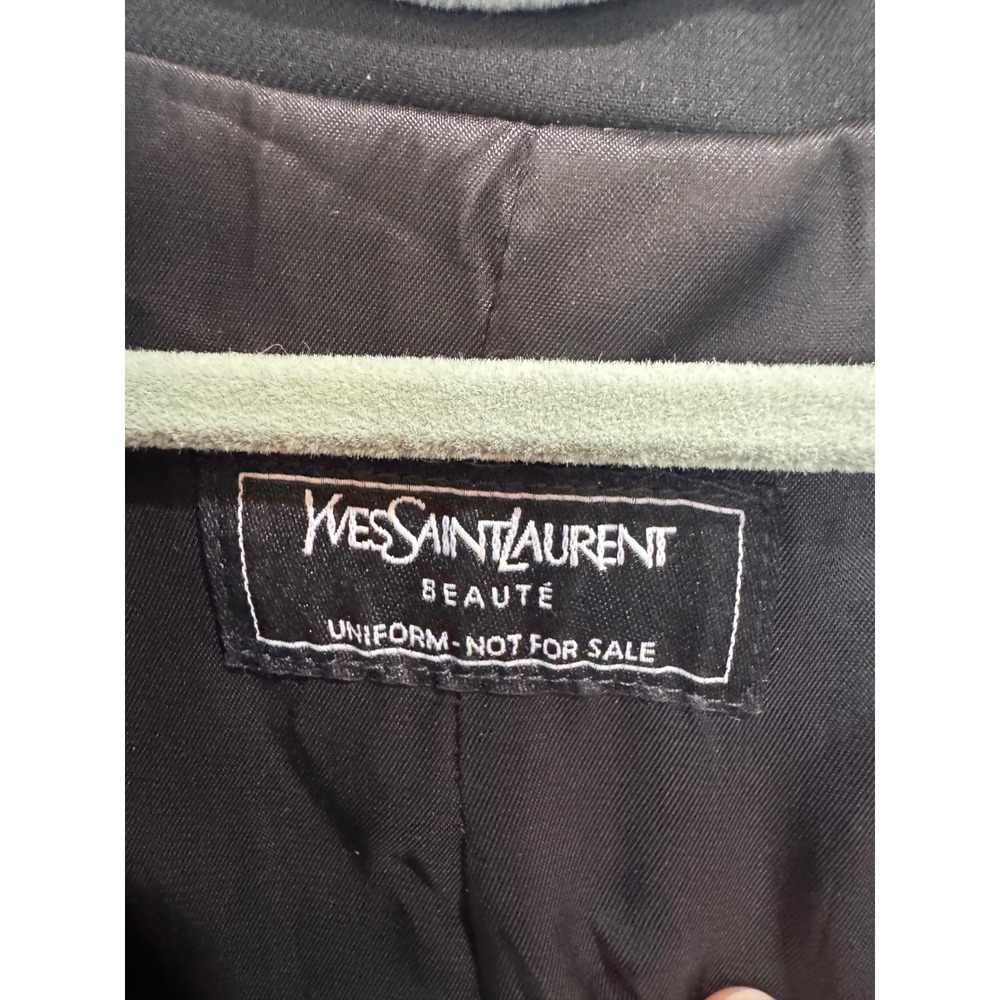 YSL Yves Saint Laurent Beaute Uniform Italy Black Tuxedo Blazer Sz 38 One Button - Picture 5 of 6